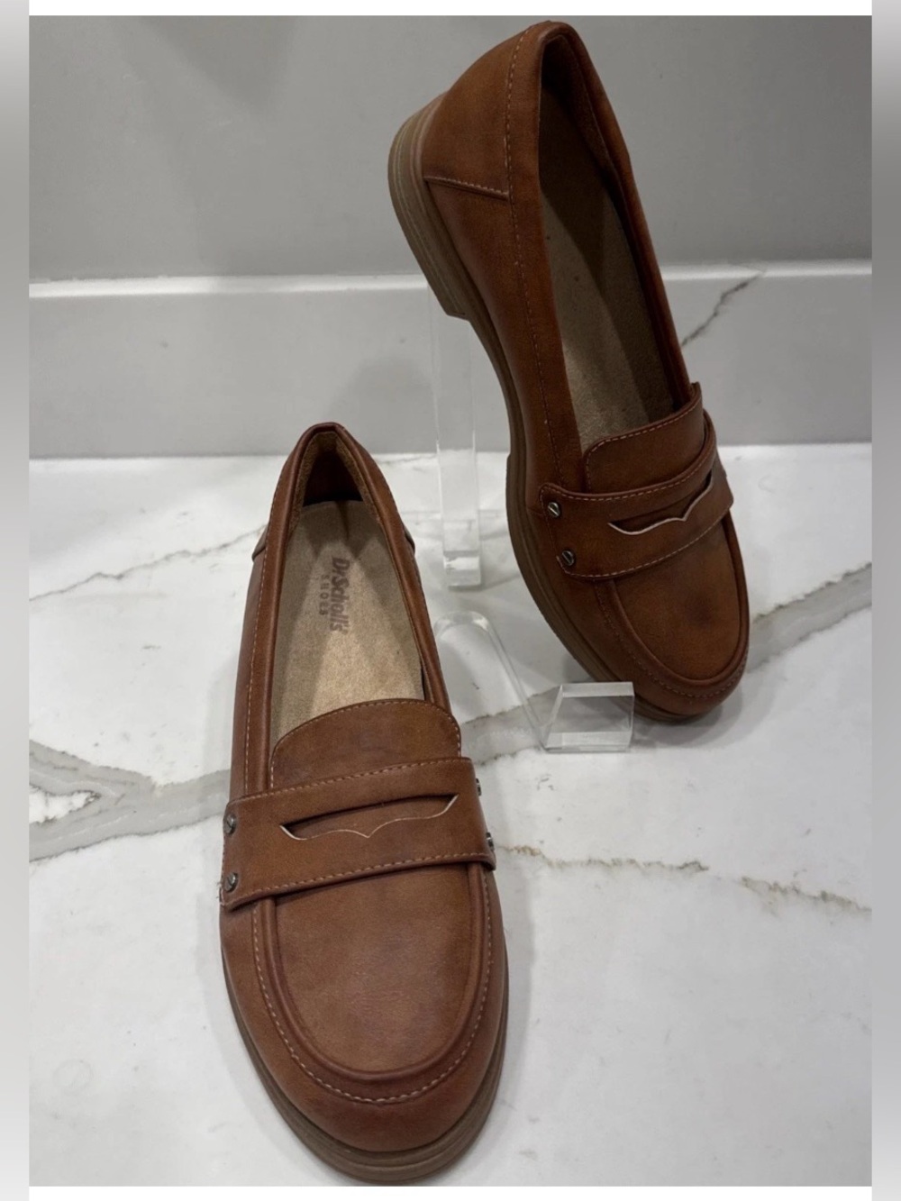 Dr. Scholl's Hello Penny Loafer Shoes Cognac Brown Size 8M NWD